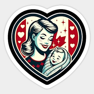 Vintage Motherhood Love Heart Symbol of Maternal Affection T-Shirt Sticker